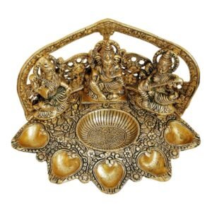 Ganesh Lakshmi with Puja Thali in Diwali